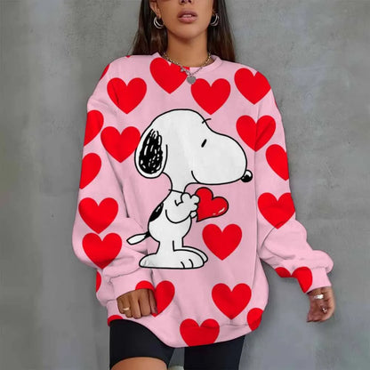 Women Oversized Hoodie O-Neck Snoopy Hoodie
