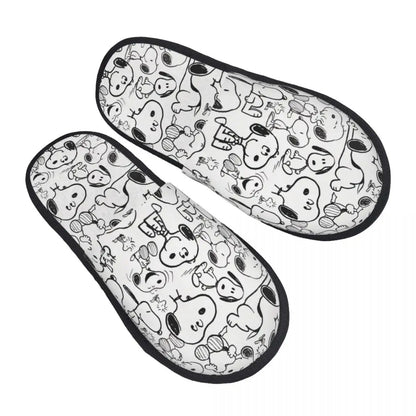 Anime Pattern Memory Foam Slippers Snoopy Slippers