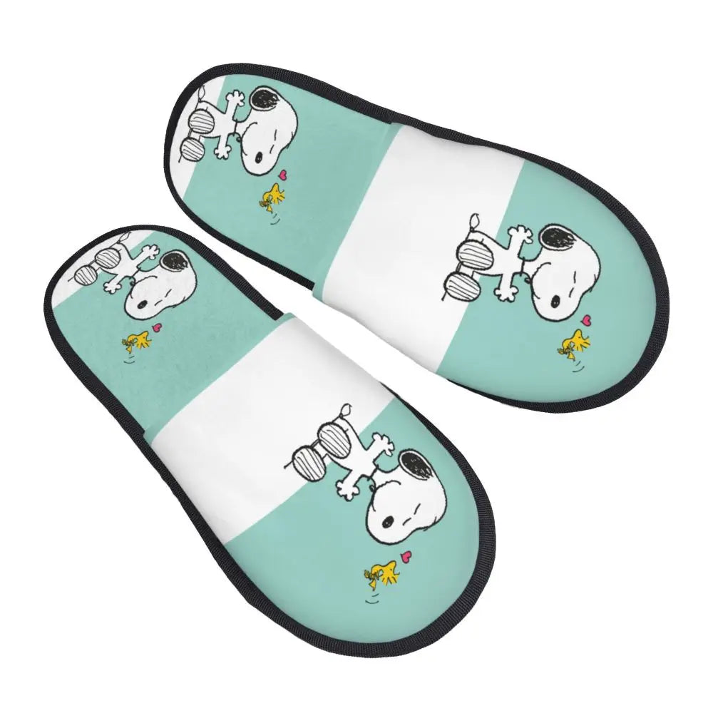 Anime Pattern Memory Foam Slippers Snoopy Slippers