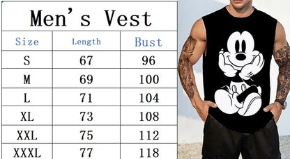 Snoopy funny print Tank Tops For Men Fashion Summer Sleeveless Casual Sports Fitness Vest Quick Dry Breathable Oversized