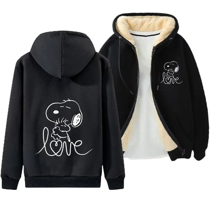 Zip Up Warm Cozy Snoopy Hoodie