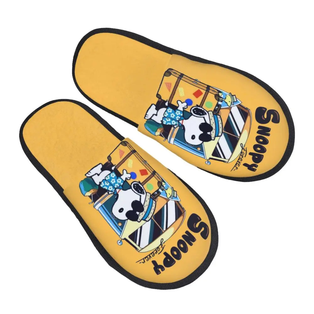 Memory Foam Women Slippers Four Leaf Clover Snoopy Slippers