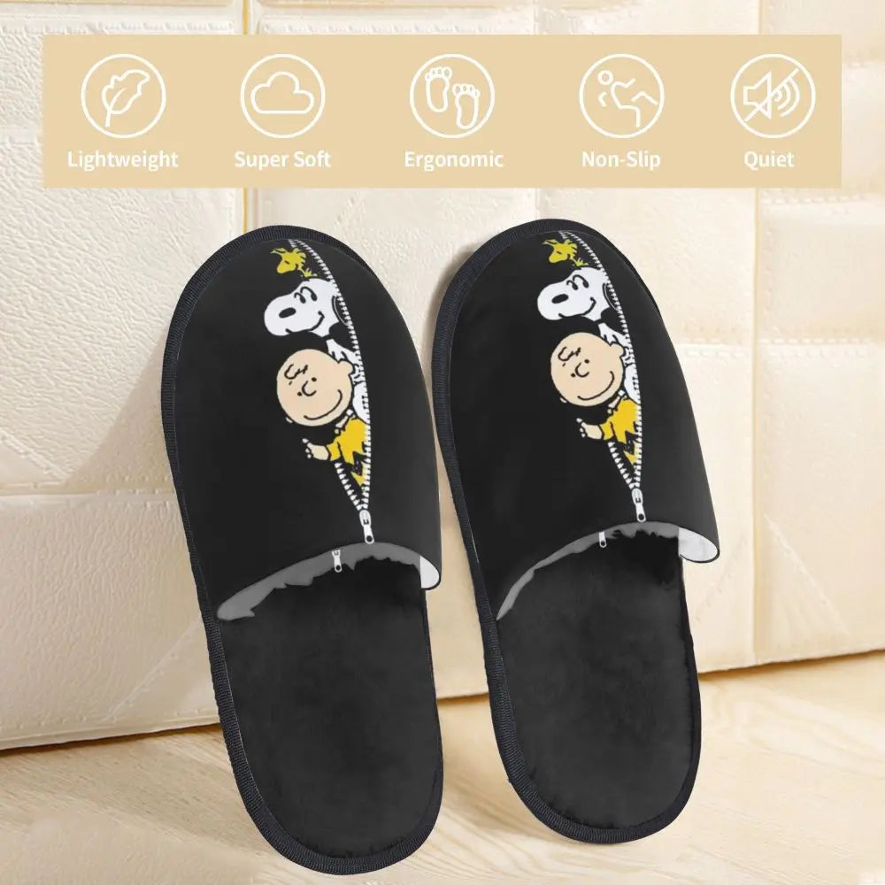Memory Foam Women Slippers Four Leaf Clover Snoopy Slippers