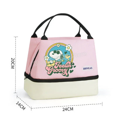 Snoopy Backpack Large Capacity Lunch Bags Insulated Cooler