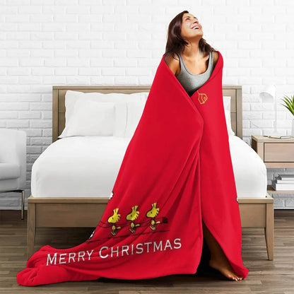 Peanuts Snoopy Christmas Knitted Fleece Throw Snoopy Blanket