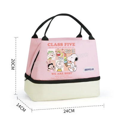 Snoopy Backpack Large Capacity Lunch Bags Insulated Cooler