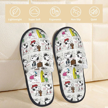 Memory Foam Women Slippers Four Leaf Clover Snoopy Slippers