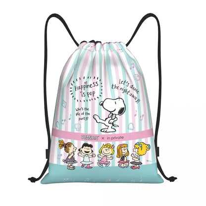 Snoopy Backpack Drawstring Sack Christmas Polyester