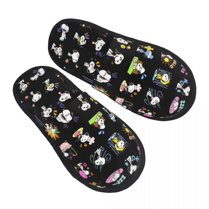 Memory Foam Women Slippers Four Leaf Clover Snoopy Slippers