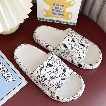 Women Platform Slippers Non Slip Indoor Snoopy Slippers