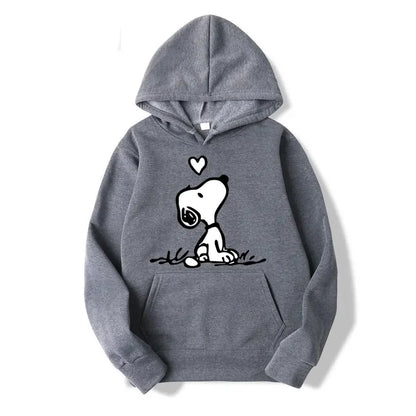 Unisex Fleece Hooded Sweatshirt Pullover Snoopy Hoodie