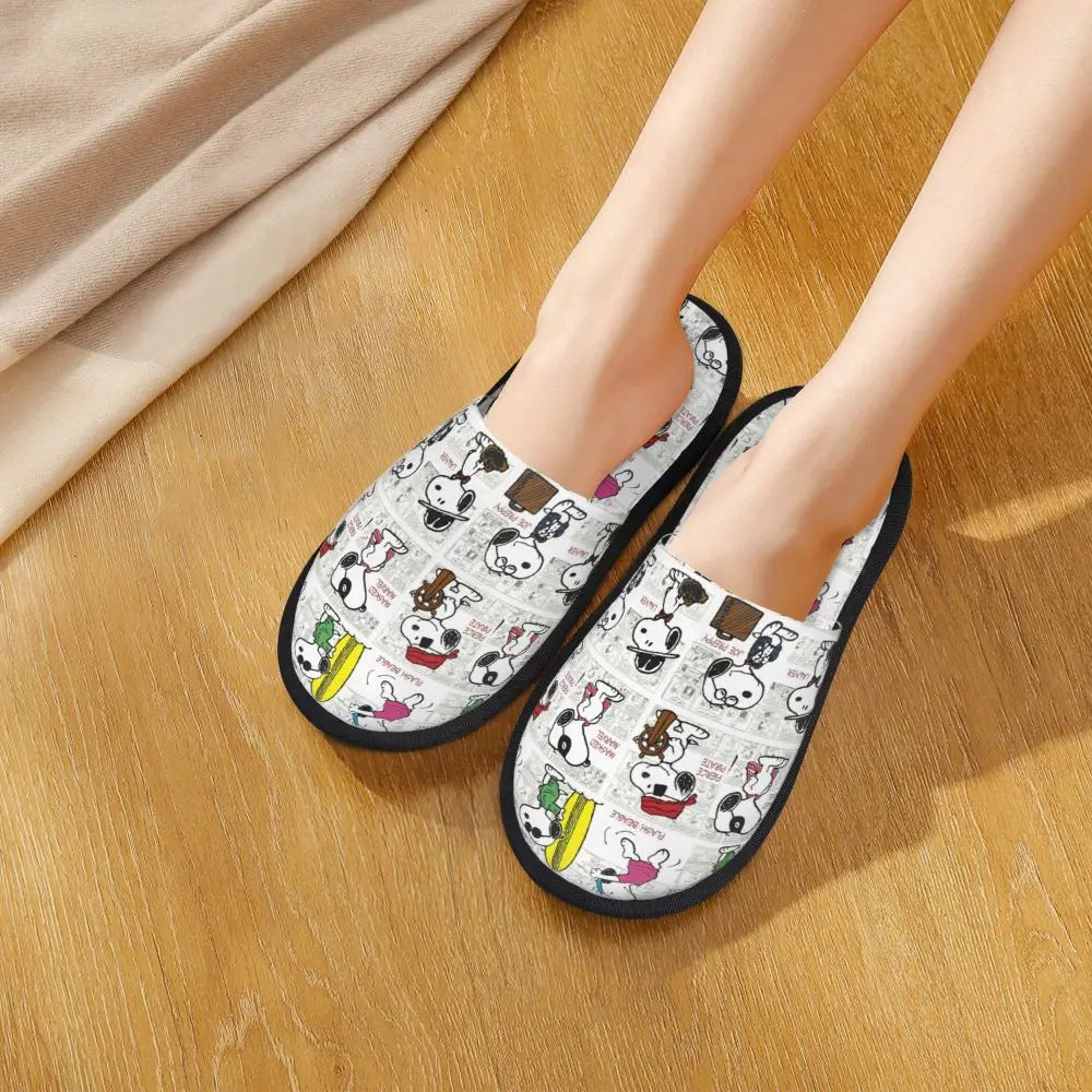 Memory Foam Women Slippers Four Leaf Clover Snoopy Slippers
