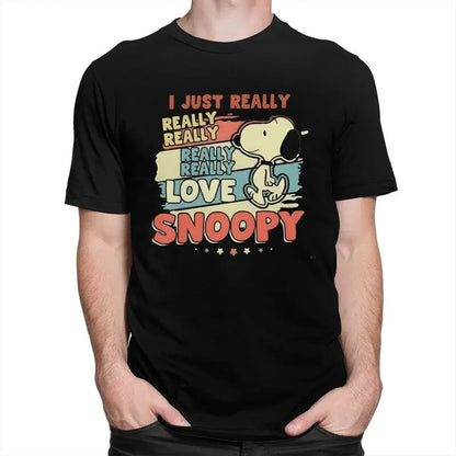 Custom Cute Cartoon Tee For Men Cotton Snoopy Shirt