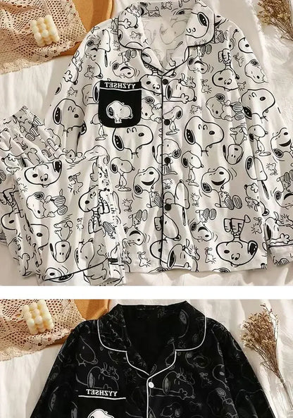 2 Piece Long Sleeved Pajamas Peanuts Snoopy Pyjama