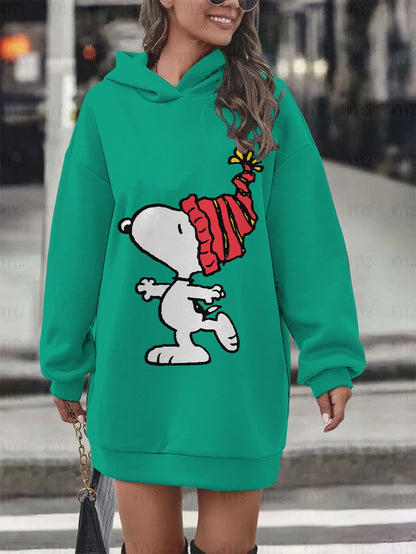 Womens Christmas Print Snoopy Hoodie