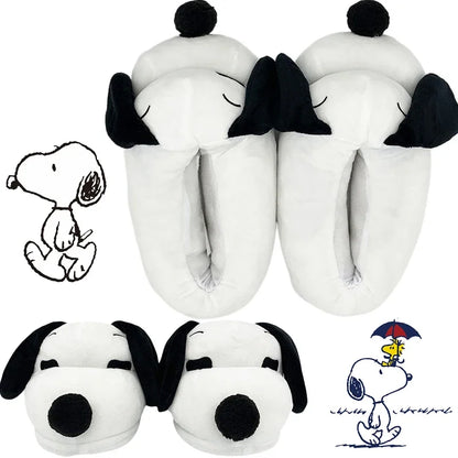 Comfy Winter Plush Slippers Cotton Snoopy Shoes