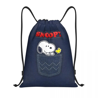 Snoopy Backpack Drawstring Sack Christmas Polyester