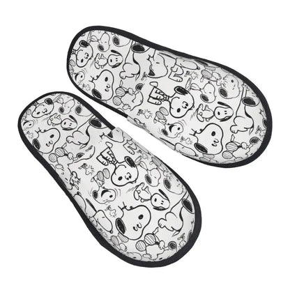 Custom Print Women Slippers Memory Foam Snoopy Shoes