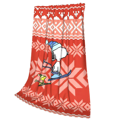 Cute Cartoon Snoopy Coral Fleece Lightweight Snoopy Blanket