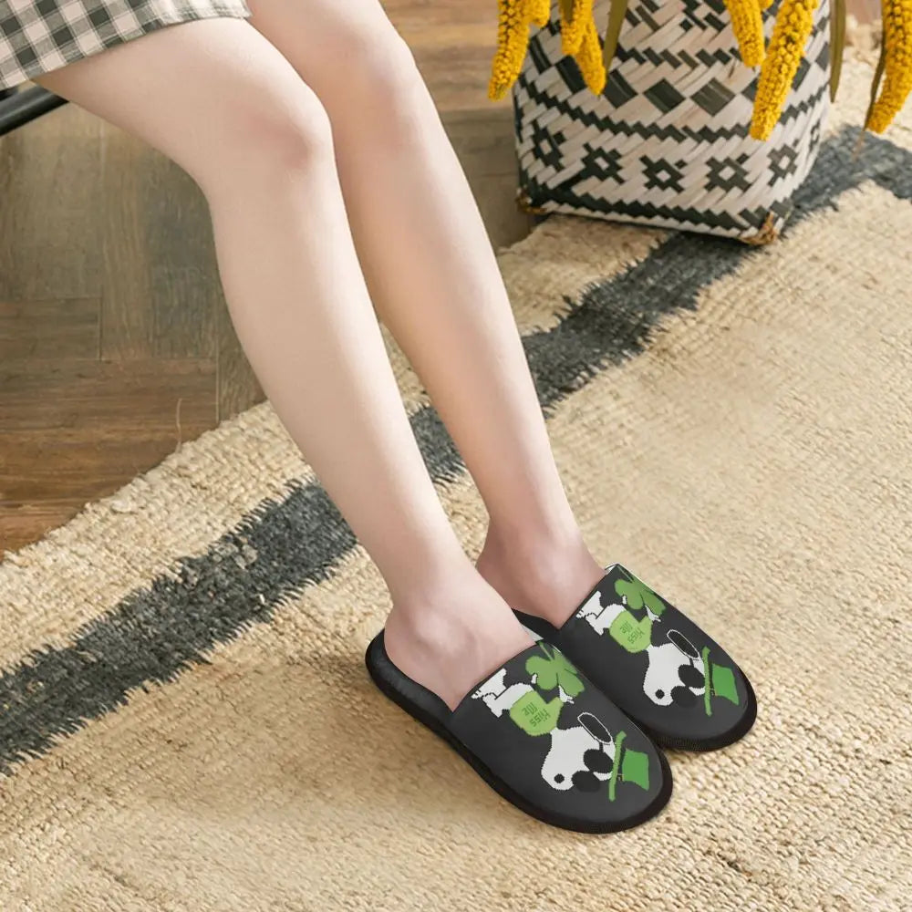 Memory Foam Women Slippers Four Leaf Clover Snoopy Slippers