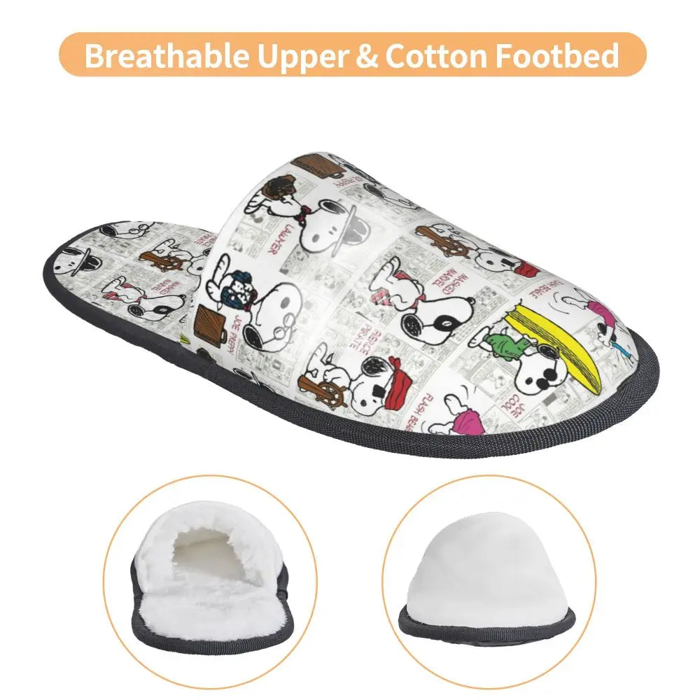 Memory Foam Women Slippers Four Leaf Clover Snoopy Slippers