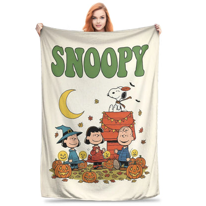 Halloween Pumpkin Cartoon Throw Blanket 50x60 Snoopy Blanket