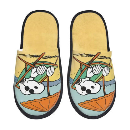 Anime Pattern Memory Foam Slippers Snoopy Slippers