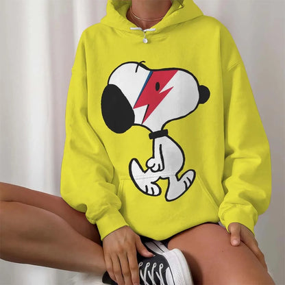 Casual Women Round Neck Snoopy Hoodie
