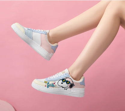 Womens Light Running Shoes Breathable Slip On Snoopy Shoes