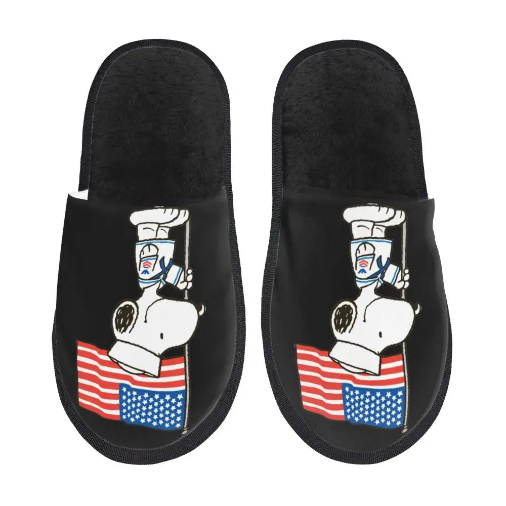 Memory Foam Women Slippers Four Leaf Clover Snoopy Slippers