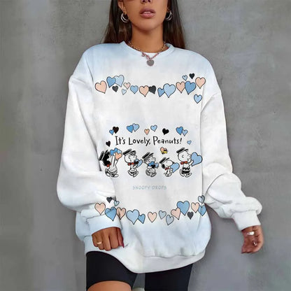 Women Oversized Hoodie O-Neck Snoopy Hoodie
