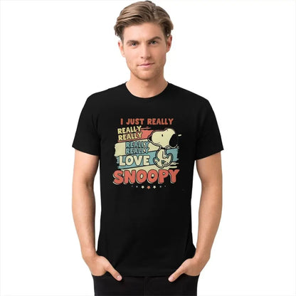 Custom Cute Cartoon Tee For Men Cotton Snoopy Shirt