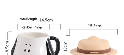 500ml Straw Hat Ceramic Mug Snoopy Cup