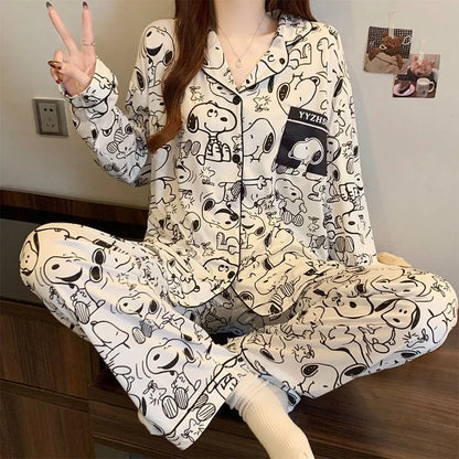 Full Print Women Pajama Set ZBN Snoopy Pyjama