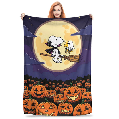 Halloween Pumpkin Cartoon Throw Blanket 50x60 Snoopy Blanket