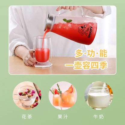 1500 ml Glass Water Jug Snoopy Cup