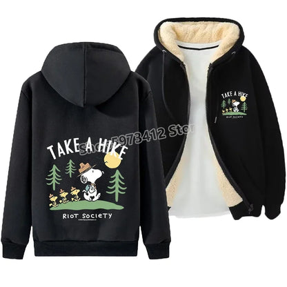 Zip Up Warm Cozy Snoopy Hoodie