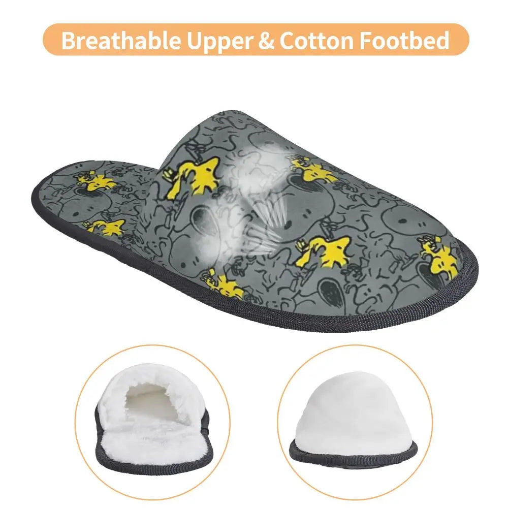 Anime Pattern Memory Foam Slippers Snoopy Slippers