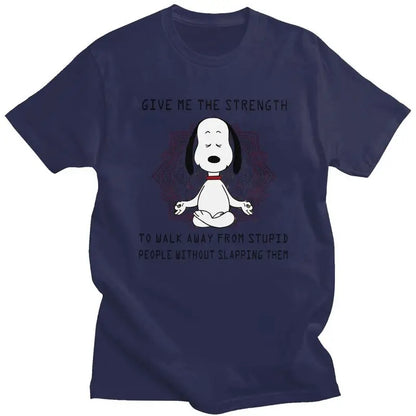 Men Snoopy Cartoon T Shirt 100 Percent Cotton Snoopy Shirt