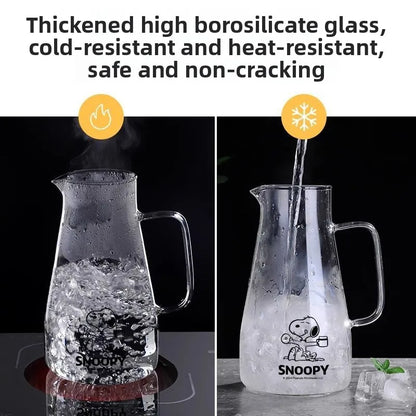 1500 ml Glass Water Jug Snoopy Cup