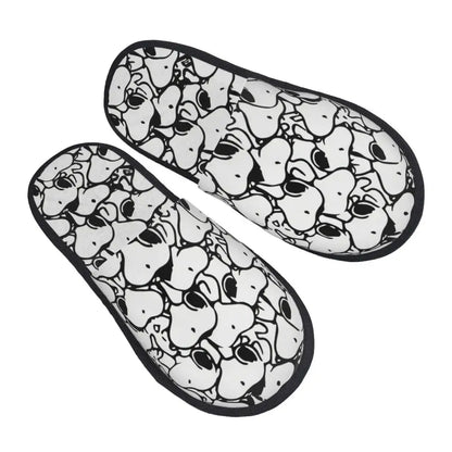 Memory Foam Pattern Slippers Faux Fur Snoopy Slippers