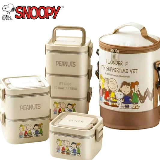 Stainless Steel Bento Box 2 Tier 500ml Snoopy Luch Box
