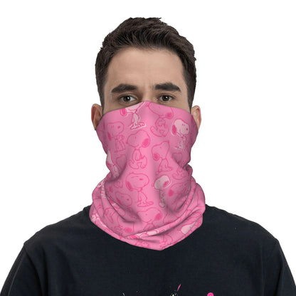 Custom Cute Cartoon Snoopy Bandana Neck Gaiter Printed  Balaclavas Mask Scarf Multifunctional Cycling Riding for Men Women Adult