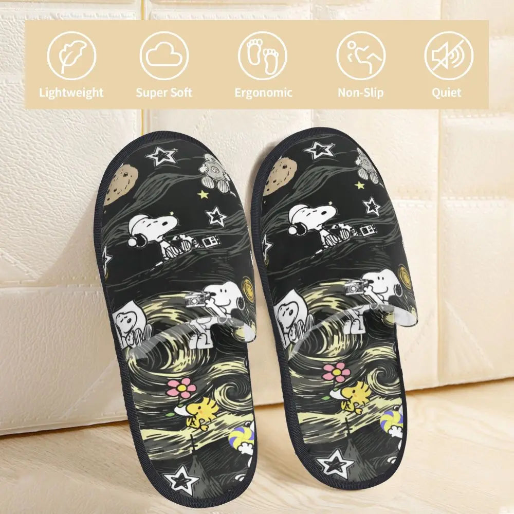 Memory Foam Women Slippers Four Leaf Clover Snoopy Slippers
