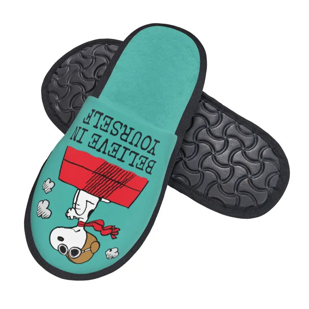 Anime Pattern Memory Foam Slippers Snoopy Slippers