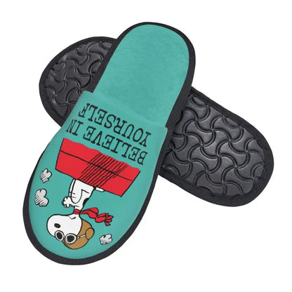 Custom Print Slippers Cartoon Memory Foam Cozy Snoopy Shoes