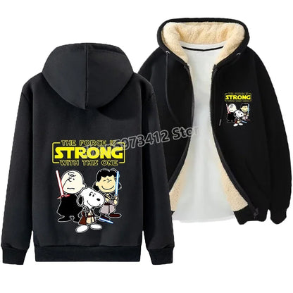 Zip Up Warm Cozy Snoopy Hoodie