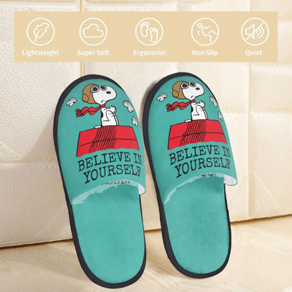 Anime Pattern Memory Foam Slippers Snoopy Slippers