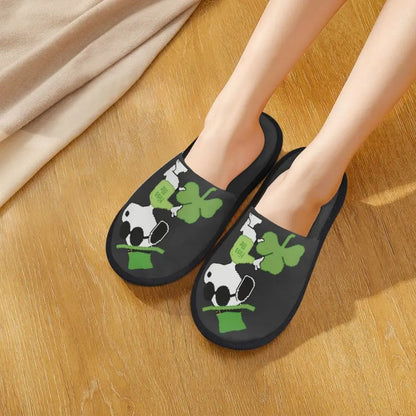 Memory Foam Women Slippers Four Leaf Clover Snoopy Slippers