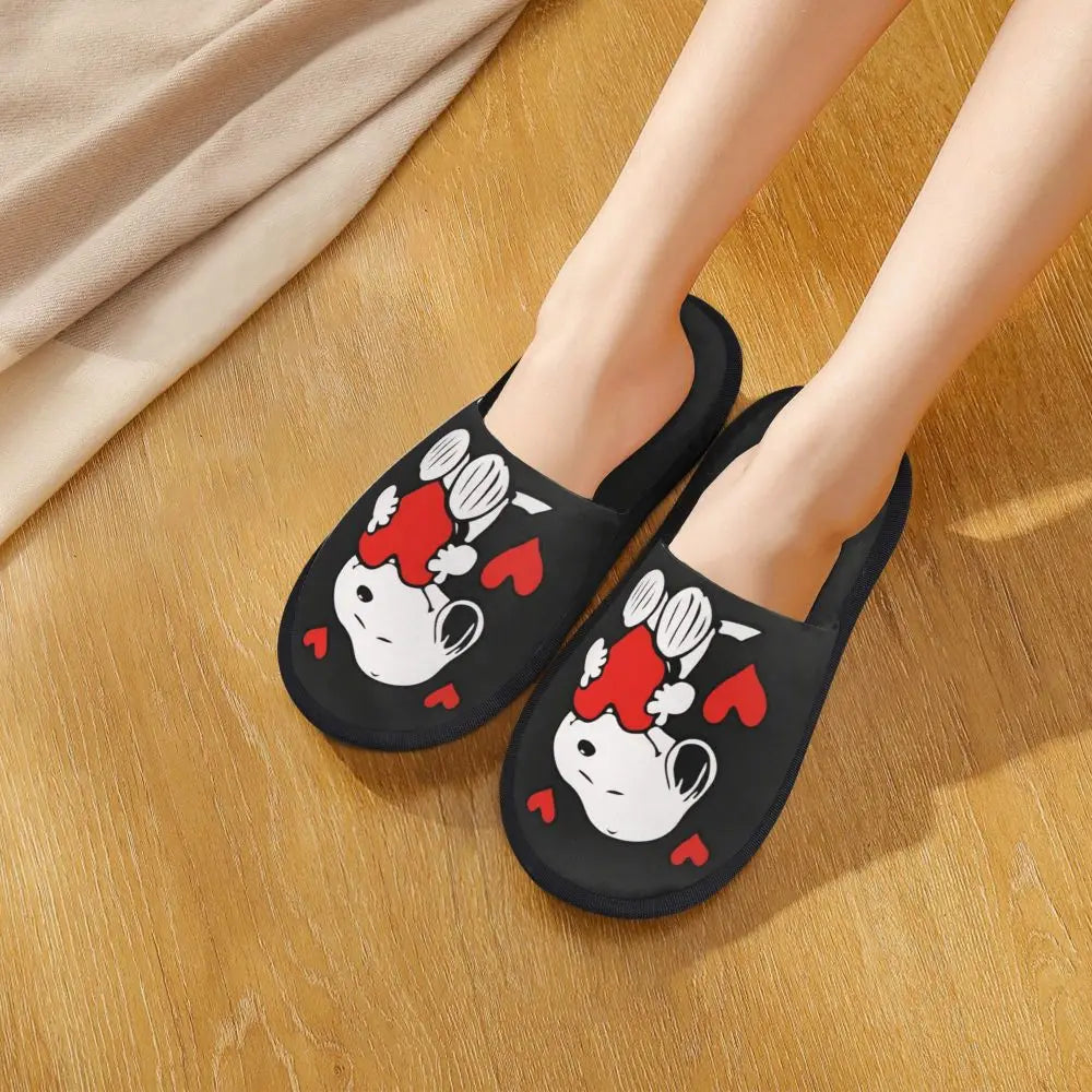 Memory Foam Women Slippers Four Leaf Clover Snoopy Slippers